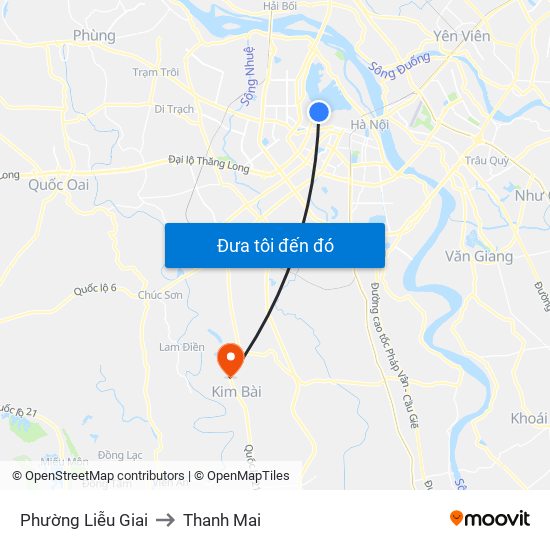 Phường Liễu Giai to Thanh Mai map