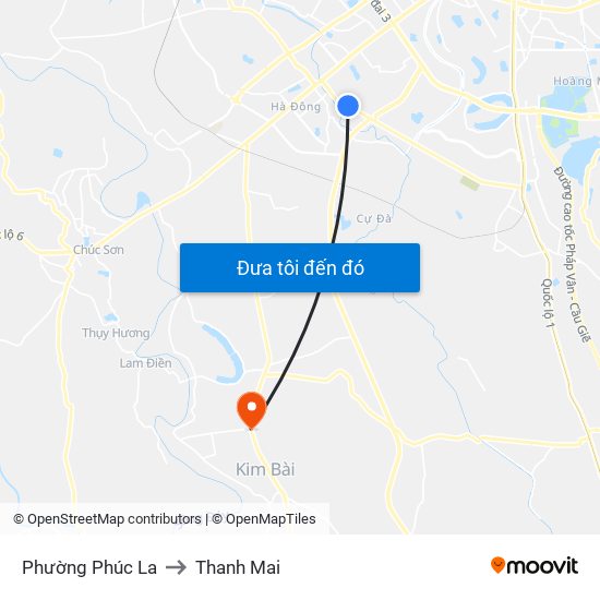 Phường Phúc La to Thanh Mai map