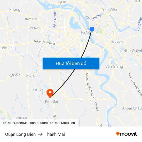 Quận Long Biên to Thanh Mai map