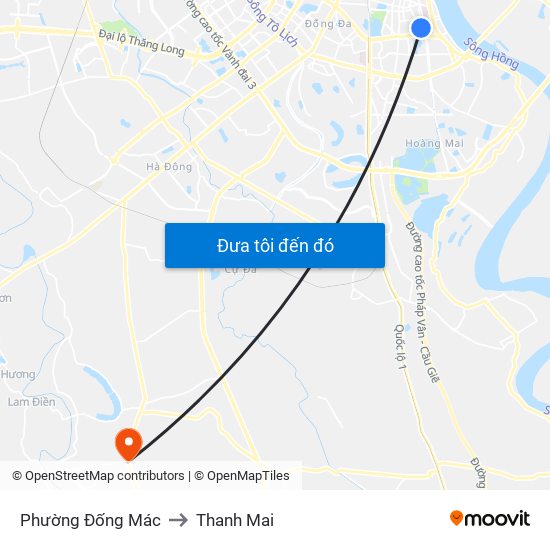 Phường Đống Mác to Thanh Mai map