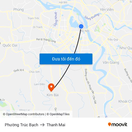 Phường Trúc Bạch to Thanh Mai map