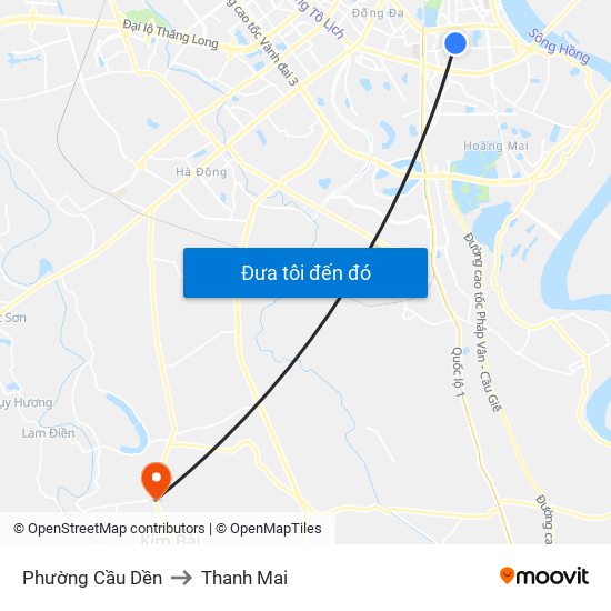 Phường Cầu Dền to Thanh Mai map