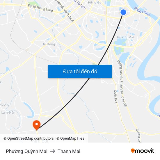 Phường Quỳnh Mai to Thanh Mai map