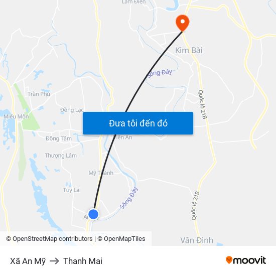 Xã An Mỹ to Thanh Mai map