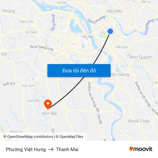 Phường Việt Hưng to Thanh Mai map