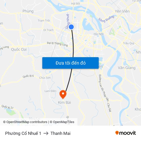 Phường Cổ Nhuế 1 to Thanh Mai map