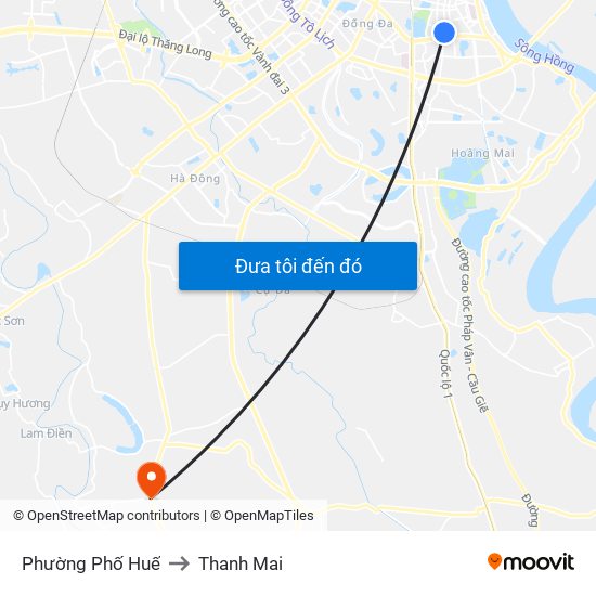 Phường Phố Huế to Thanh Mai map