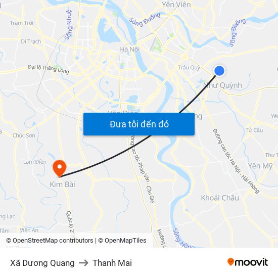 Xã Dương Quang to Thanh Mai map