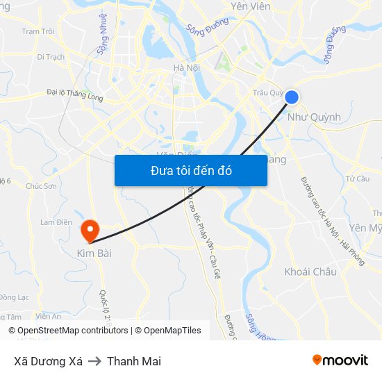 Xã Dương Xá to Thanh Mai map