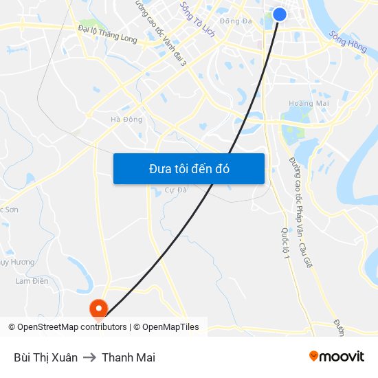 Bùi Thị Xuân to Thanh Mai map