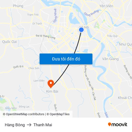 Hàng Bông to Thanh Mai map