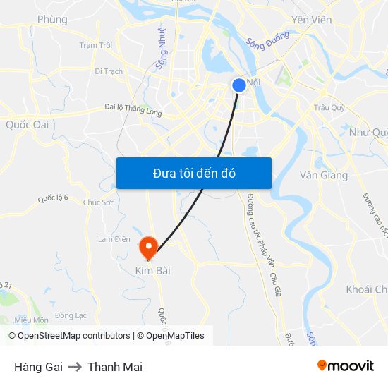 Hàng Gai to Thanh Mai map