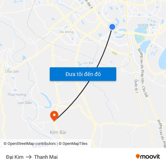 Đại Kim to Thanh Mai map
