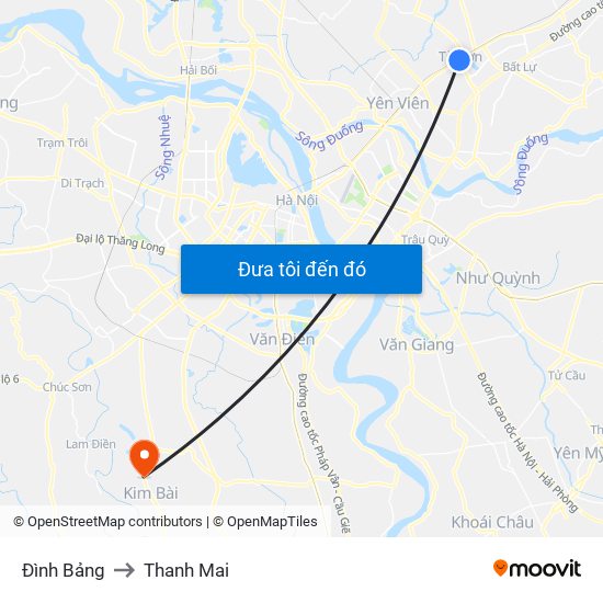 Đình Bảng to Thanh Mai map