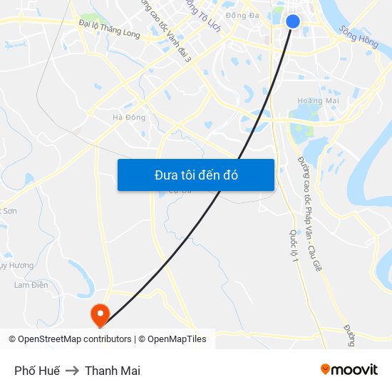 Phố Huế to Thanh Mai map