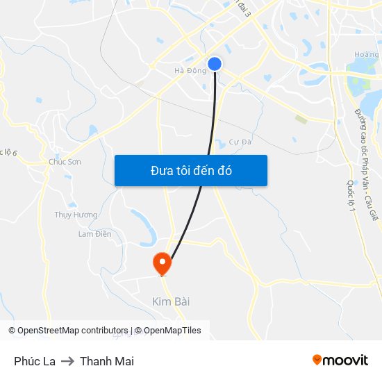 Phúc La to Thanh Mai map