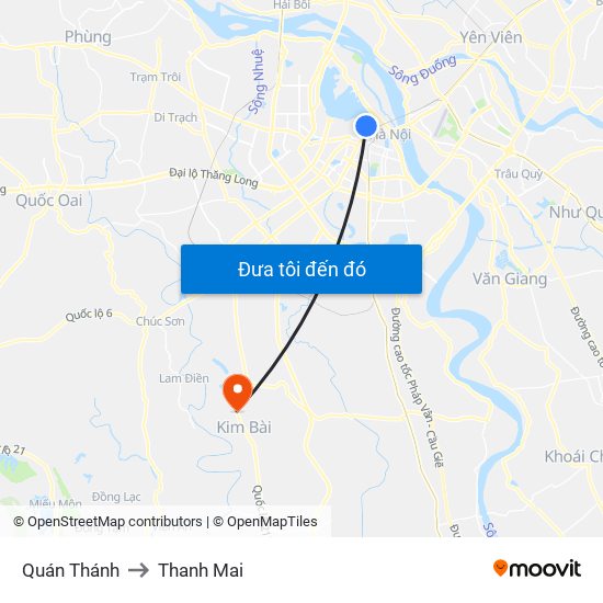 Quán Thánh to Thanh Mai map