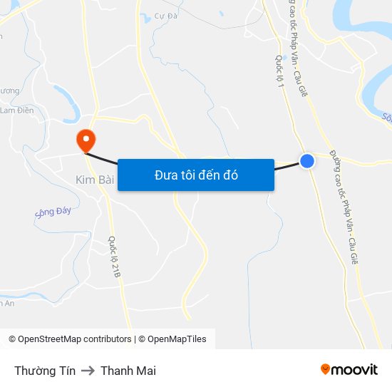 Thường Tín to Thanh Mai map