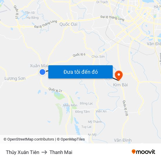 Thủy Xuân Tiên to Thanh Mai map