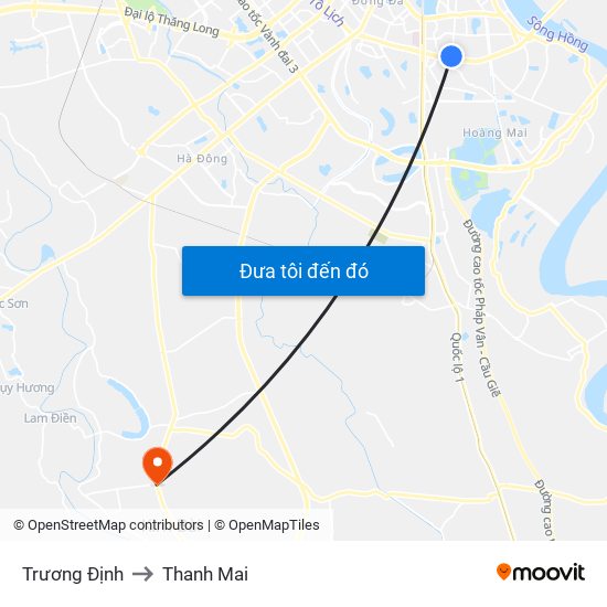 Trương Định to Thanh Mai map