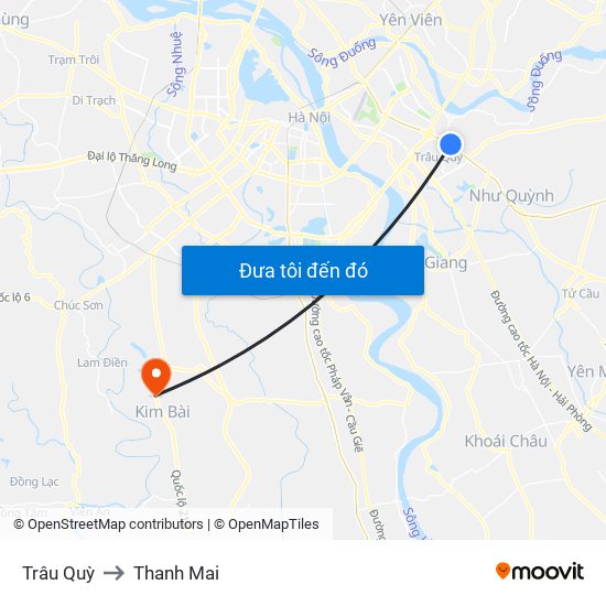 Trâu Quỳ to Thanh Mai map