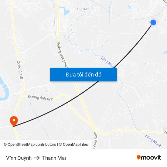 Vĩnh Quỳnh to Thanh Mai map