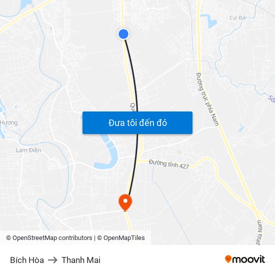 Bích Hòa to Thanh Mai map