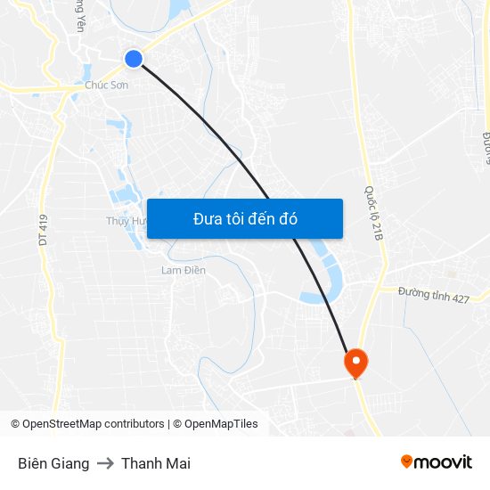 Biên Giang to Thanh Mai map