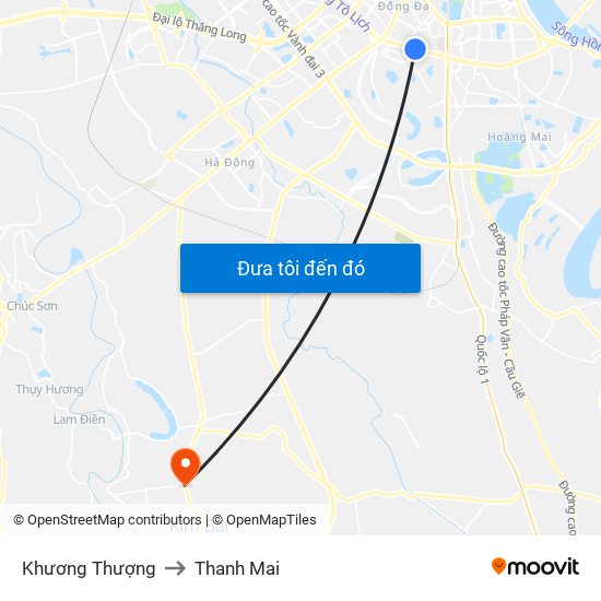Khương Thượng to Thanh Mai map