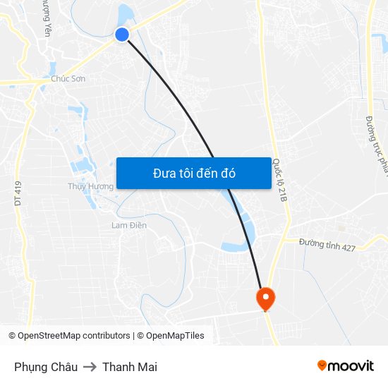 Phụng Châu to Thanh Mai map