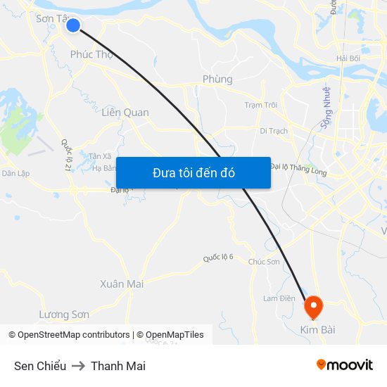 Sen Chiểu to Thanh Mai map