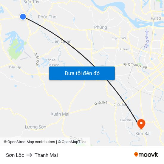 Sơn Lộc to Thanh Mai map
