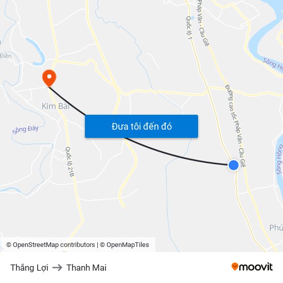 Thắng Lợi to Thanh Mai map