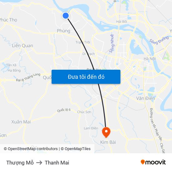 Thượng Mỗ to Thanh Mai map