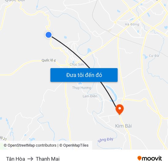 Tân Hòa to Thanh Mai map