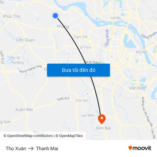 Thọ Xuân to Thanh Mai map