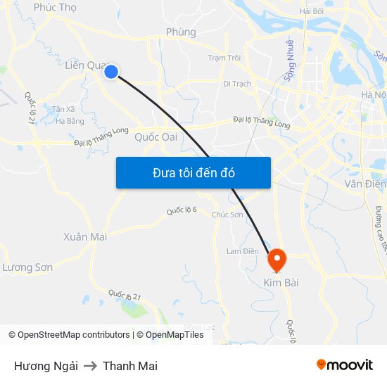 Hương Ngải to Thanh Mai map