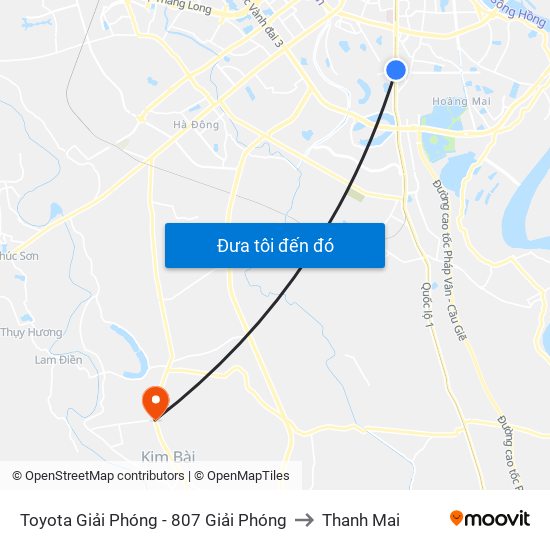 Toyota Giải Phóng - 807 Giải Phóng to Thanh Mai map