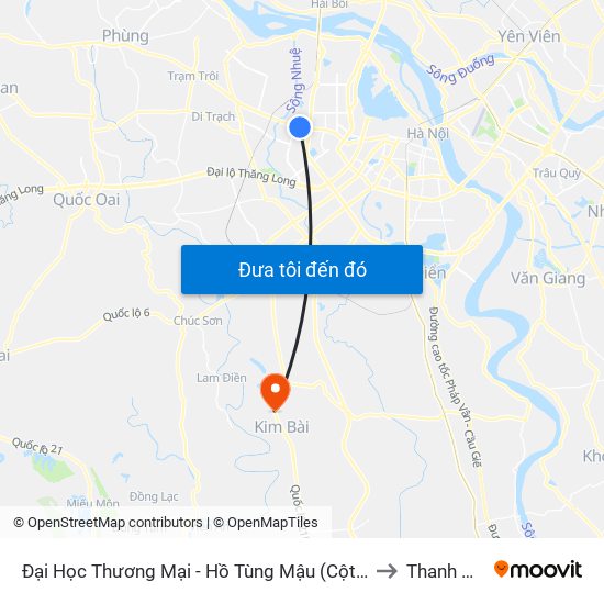 Đại Học Thương Mại - Hồ Tùng Mậu (Cột Sau) to Thanh Mai map