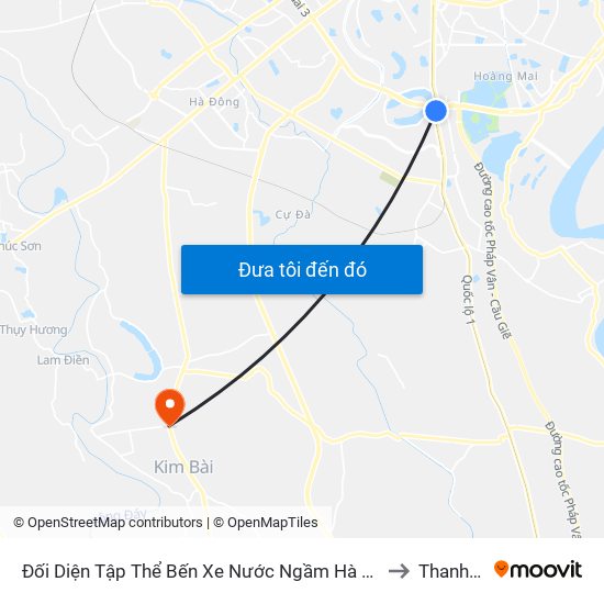 Đối Diện Tập Thể Bến Xe Nước Ngầm Hà Nội - Ngọc Hồi to Thanh Mai map