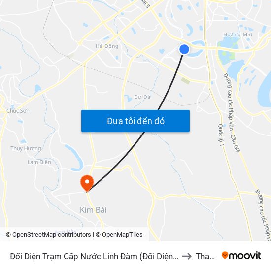 Đối Diện Trạm Cấp Nước Linh Đàm (Đối Diện Chung Cư Hh1c) - Nguyễn Hữu Thọ to Thanh Mai map