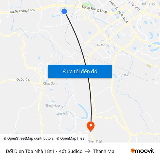 Đối Diện Tòa Nhà 18t1 - Kđt Sudico to Thanh Mai map