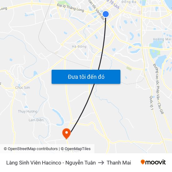 Làng Sinh Viên Hacinco - Nguyễn Tuân to Thanh Mai map