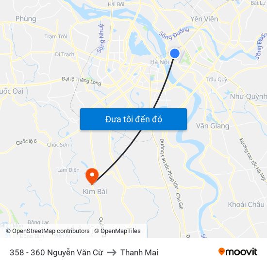 358 - 360 Nguyễn Văn Cừ to Thanh Mai map