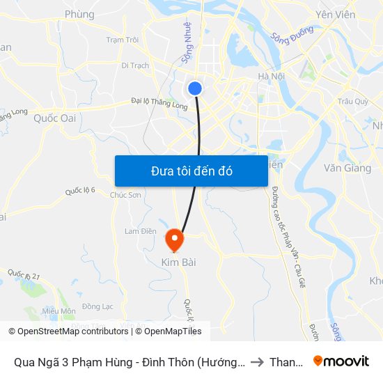 Qua Ngã 3 Phạm Hùng - Đình Thôn (Hướng Đi Phạm Văn Đồng) to Thanh Mai map