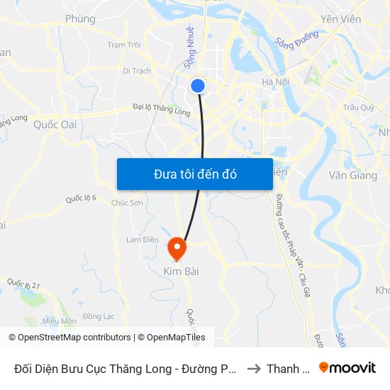 Đối Diện Bưu Cục Thăng Long - Đường Phạm Hùng to Thanh Mai map