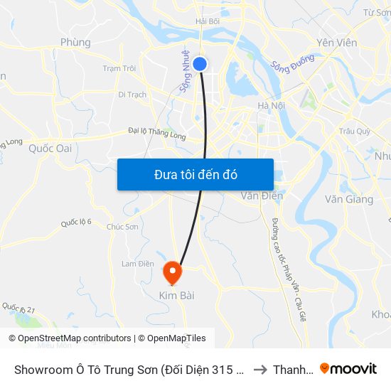 Showroom Ô Tô Trung Sơn (Đối Diện 315 Phạm Văn Đồng) to Thanh Mai map