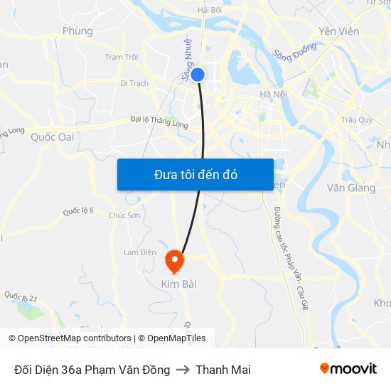 Đối Diện 36a Phạm Văn Đồng to Thanh Mai map
