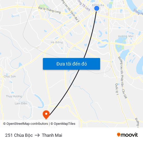 251 Chùa Bộc to Thanh Mai map