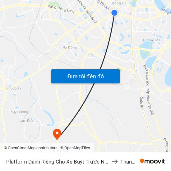 Platform Dành Riêng Cho Xe Buýt Trước Nhà 604 Trường Chinh to Thanh Mai map